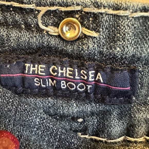 Vigoss The Chelsea Ladies Slim Boot MidRise Jeans 5 Pockets Embellishments 13/14 - Picture 4 of 11